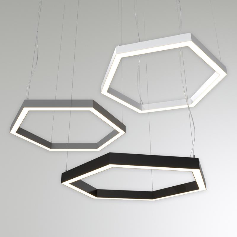 Светильник светодиодный RVE-PLS5070-HEXA-1990-P 157Вт 4000К 1990х1723х70мм сег. 995мм 50х70мм шестиугольник подвесной RAL9006 муар сер. RVElektro RVE00018673