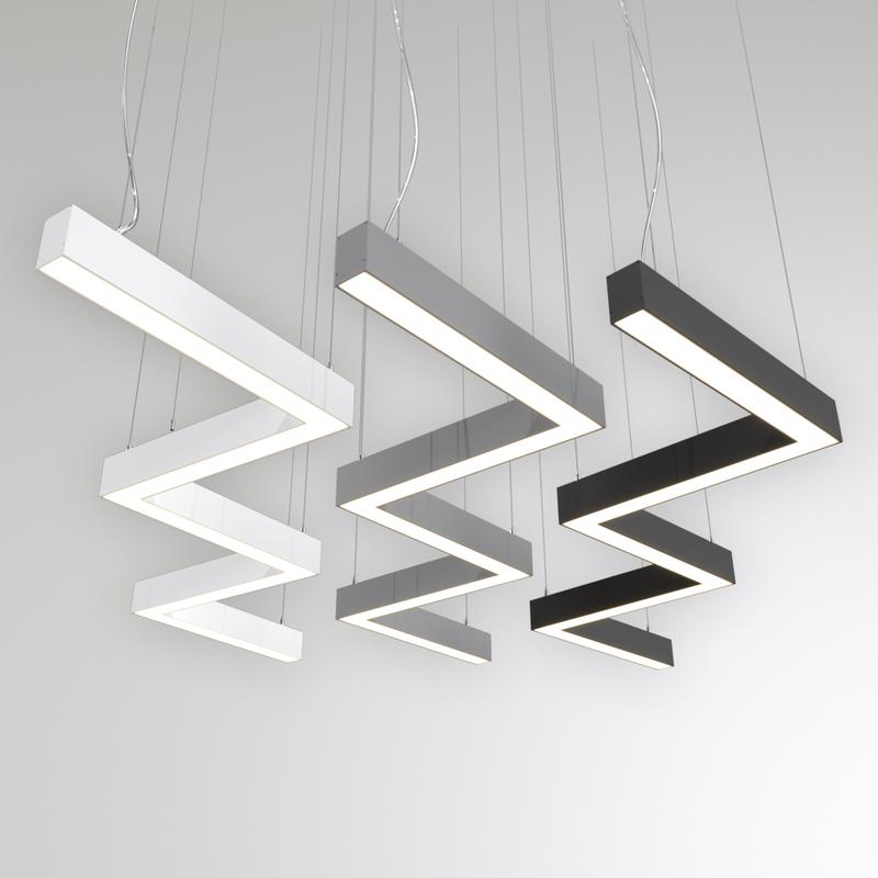 Светильник светодиодный RVE-PLS5070-BARRE-Z-3384-P 126Вт 4000К 3384х733х70мм сег. 987мм 50х70мм зигзаг Z подвесной RAL9006 муар сер. RVElektro RVE00018707