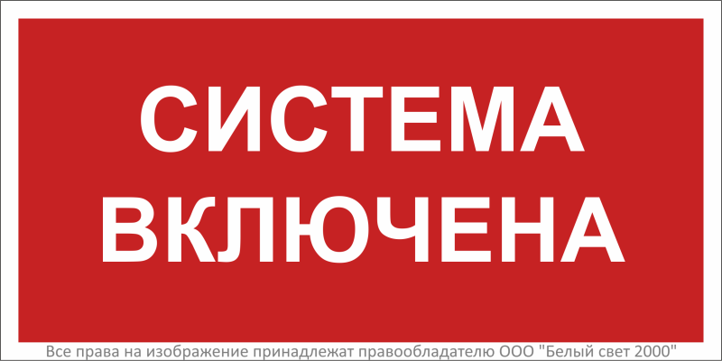 Знак безопасности BL-3015B.F66 "Система включена" Белый свет a36368