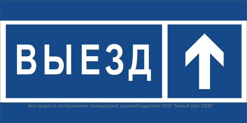 Знак безопасности BL-3015B.N13 "Направление к воротам выезда прямо" Белый свет a21260