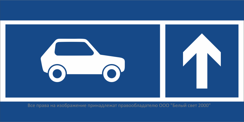Знак безопасности BL-3015B.N24 "Направление движения автомобилей прямо" Белый свет a32605