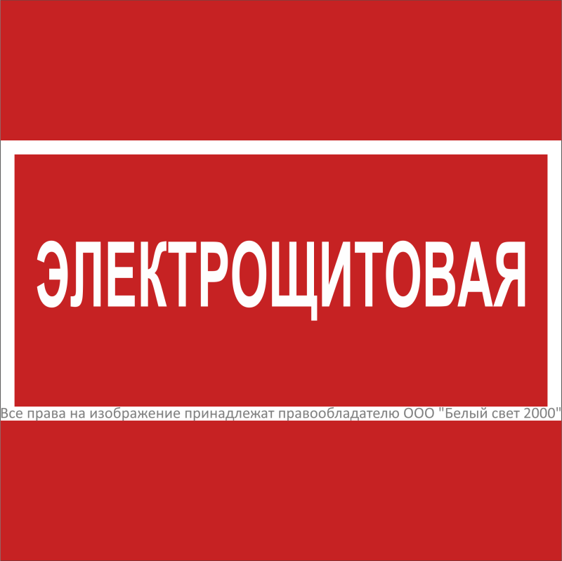 Знак безопасности NPU-2424.T15 "Электрощитовая" Белый свет a28572