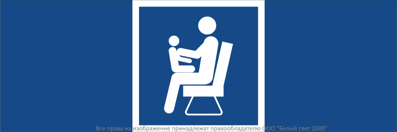 Знак безопасности NPU-3413.D03 "Места для инвалидов; пожилых людей; людей с детьми" Белый свет a19957