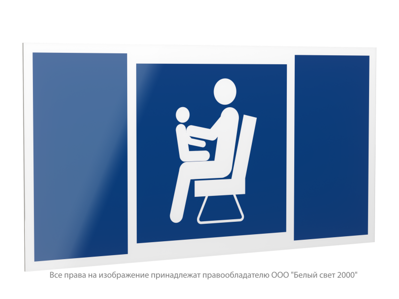 Знак безопасности PP-40205.D03 "Места для инвалидов; пожилых людей; людей с детьми" Белый свет a20832