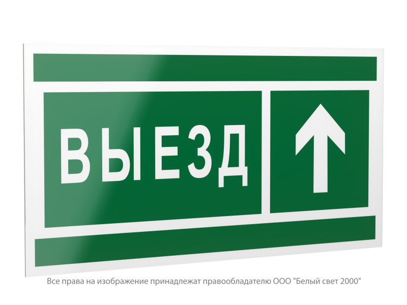 Знак безопасности PP-40205.N06 "Направление к воротам выезда прямо" Белый свет a20811