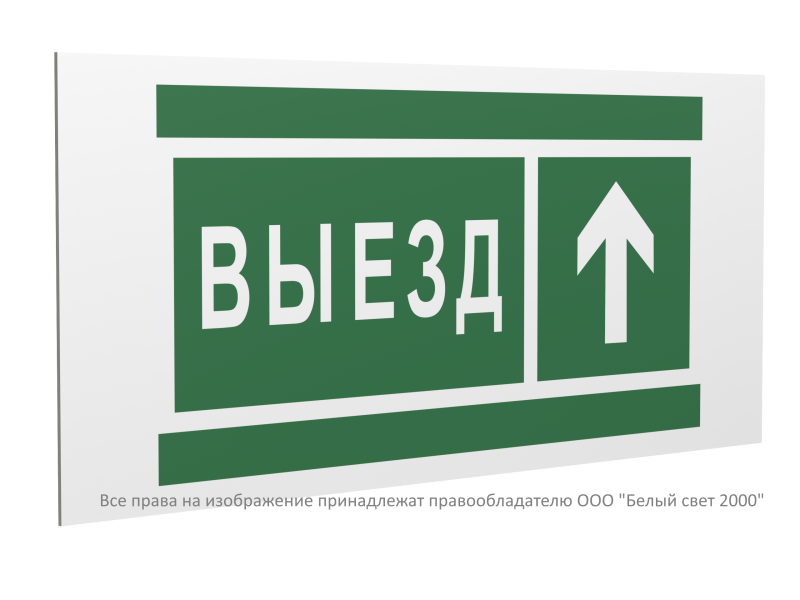 Знак безопасности PS-40206.N06 "Направление к воротам выезда прямо" Белый свет a20634