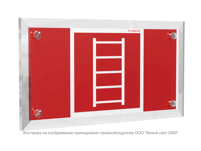 Знак безопасности PT-12228.F03 "Пожарная лестница" Белый свет a20950
