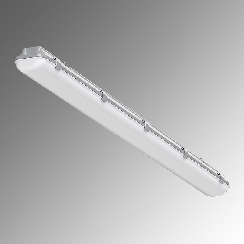 Светильник светодиодный RVE-AQUA-1262-PS-IP65-БАП 38Вт 4000К IP65 1262х124х85мм CRI90 БАП на 1ч RAL9003 бел. RVElektro RVE00019010