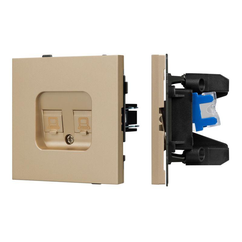 Розетка компьютерная 2-м SCT-TENDO-MPC2-SFPL-GD RJ45 кат.6 механизм Arlight 054596