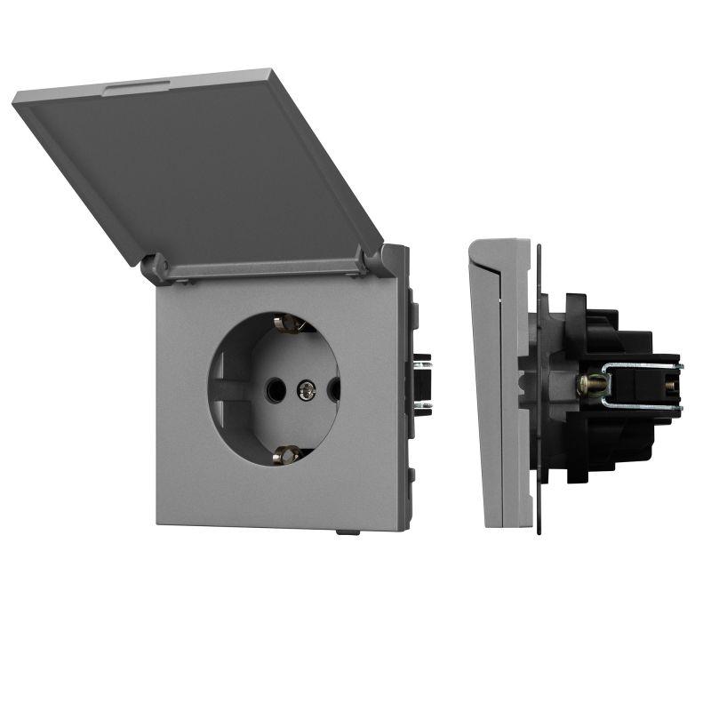 Розетка SCT-TENDO-MCP-PL-GR 16А 230В влагозащ. механизм Arlight 054092