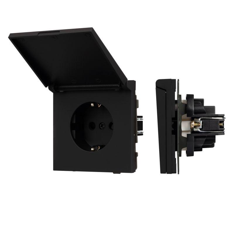 Розетка SCT-TENDO-MCP-SFPL-BK 16А 230В влагозащ. механизм Arlight 054599