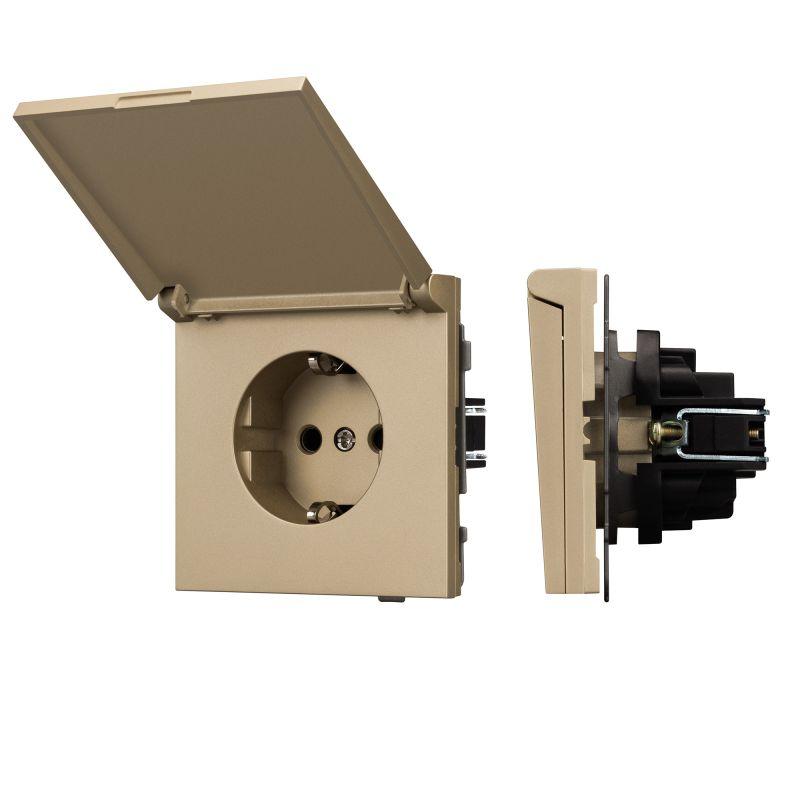 Розетка SCT-TENDO-MCP-SFPL-GD 16А 230В влагозащ. механизм Arlight 054600