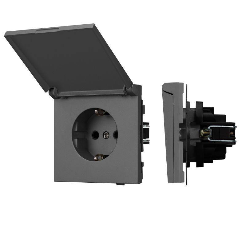 Розетка SCT-TENDO-MCP-SFPL-GR 16А 230В влагозащ. механизм Arlight 054601