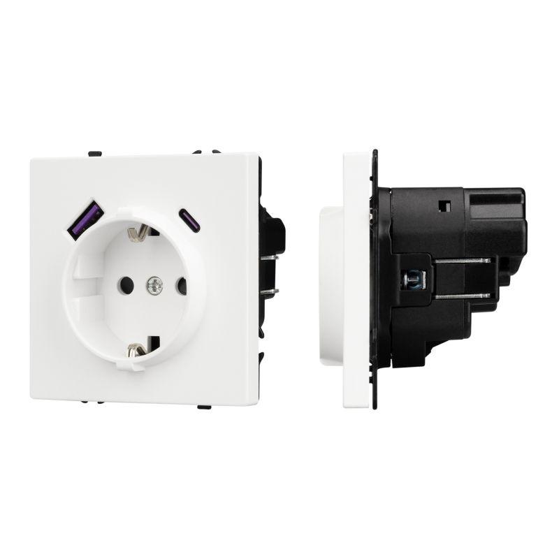 Розетка SCT-NOBE-MUAC-SFPL-WH 16А 230В с USB зарядкой механизм Arlight 054284