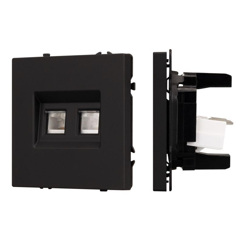 Розетка компьютерная 2-м SCT-NOBE-MPC2-SFPL-BK RJ45 кат.6 механизм Arlight 054313