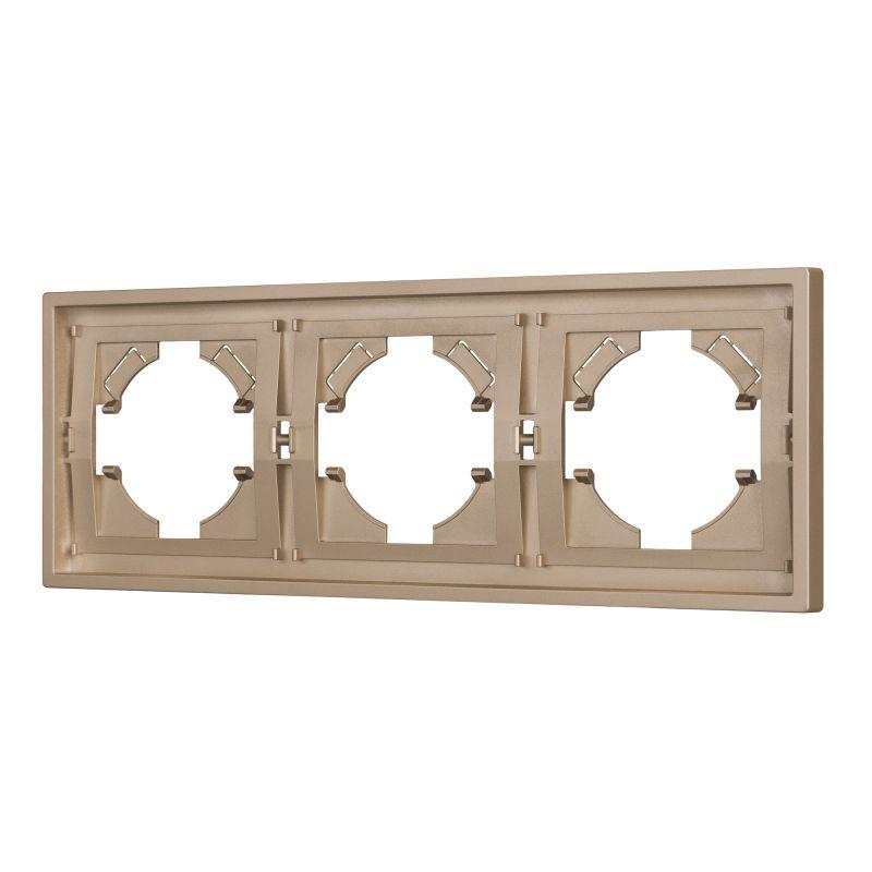 Рамка 3-м FRM-TENDO-PL-3-GD пластик. зол. Arlight 053846