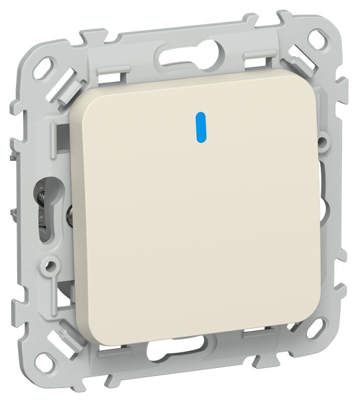 Выключатель кнопочный 1-кл. СП FLITE ВС11-2-1-ФлСл 10А с индикацией механизм сливочный IEK FI-V14-1-10-1-K86