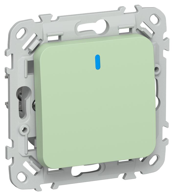 Выключатель кнопочный 1-кл. СП FLITE ВС11-2-1-ФлФ 10А с индикацией механизм фисташк. IEK FI-V14-1-10-1-K93