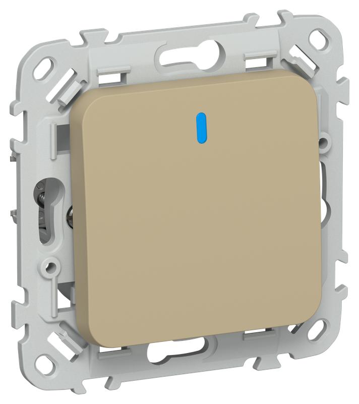 Выключатель кнопочный 1-кл. СП FLITE ВС11-2-1-ФлХ 10А с индикацией механизм хаки IEK FI-V14-1-10-1-K59