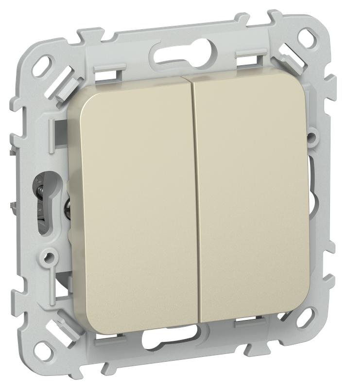 Выключатель 2-кл. СП FLITE ВС12-1-0-ФлШ 10А механизм шампань IEK FI-V20-0-10-1-K37