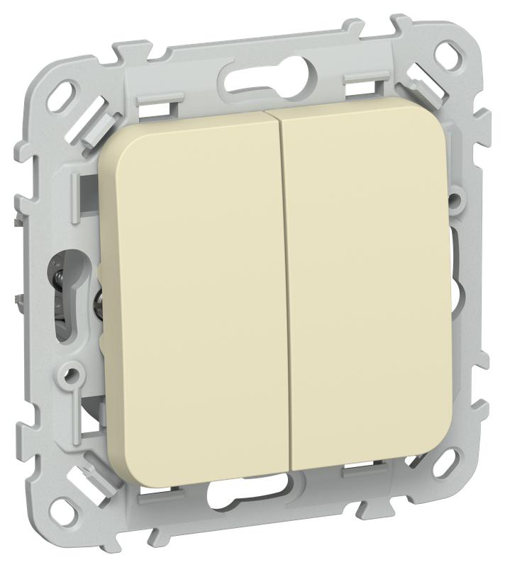 Выключатель кнопочный 2-кл. СП FLITE ВС12-2-0-ФлН 10А механизм навахо IEK FI-V24-0-10-1-K87