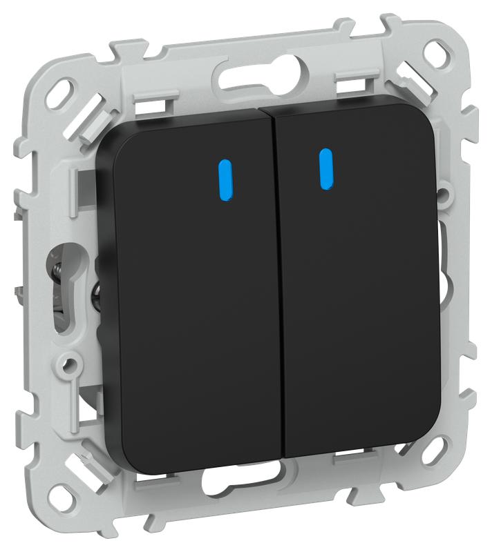 Выключатель кнопочный 2-кл. СП FLITE ВС12-2-1-ФлЧ 10А с индикацией механизм черн. IEK FI-V24-1-10-1-K02