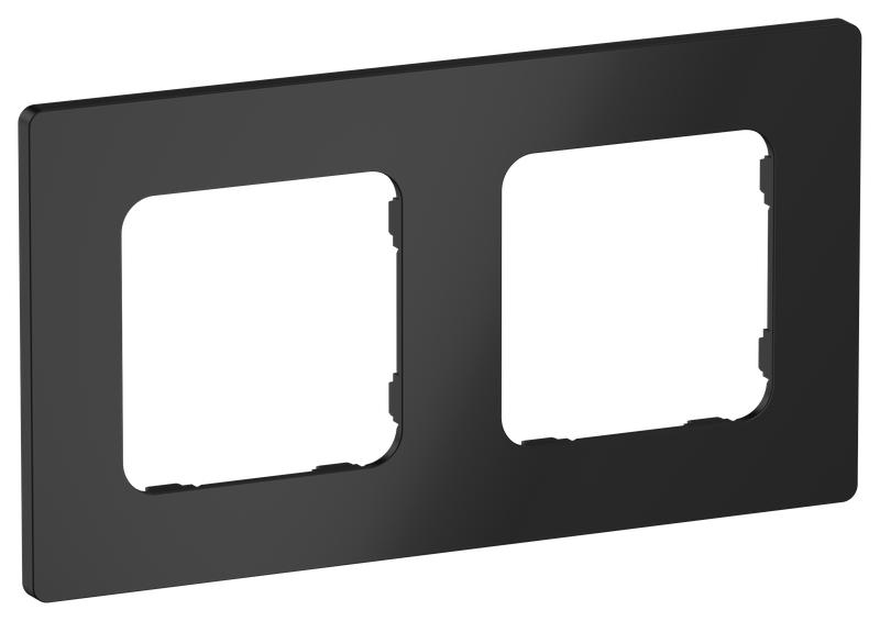 Рамка 2-м СП FLITE РУ-2-К-ФлЧ черн. IEK FI-M22-32-20-K02