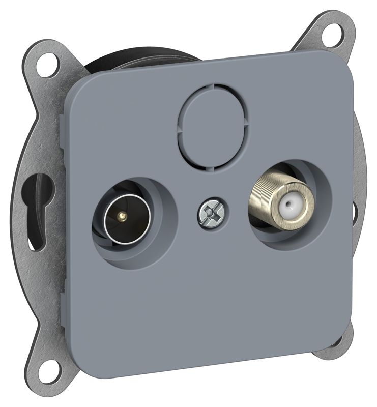 Розетка оконечная TV/SAT 2-м СП FLITE РТВс-2-1-1-ФлМ экранир. механизм маренго IEK FI-AF23-O-K35