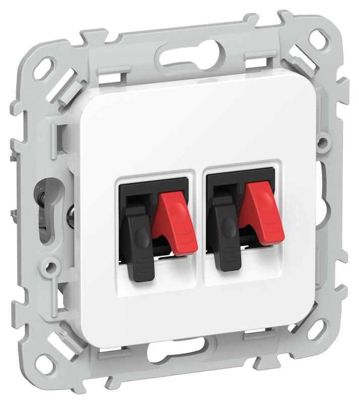 Розетка аудио 2-м СП FLITE РА-2-ФлБ механизм бел. IEK FI-S20-K01