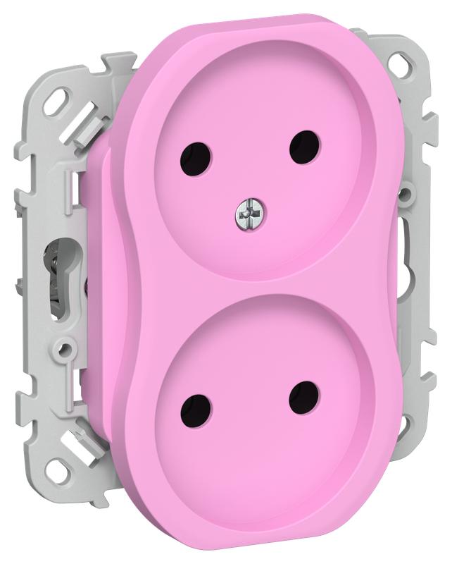 Розетка 2-м СП FLITE РС02-0-ФлПр 10А без заземл. без защ. шторок механизм пурпур. IEK FI-R20-10-K99