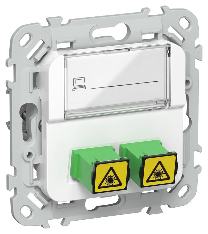 Розетка 2-м СП FLITE РОВ-2-ФлБ оптоволокон. механизм бел. IEK FI-KO20-K01