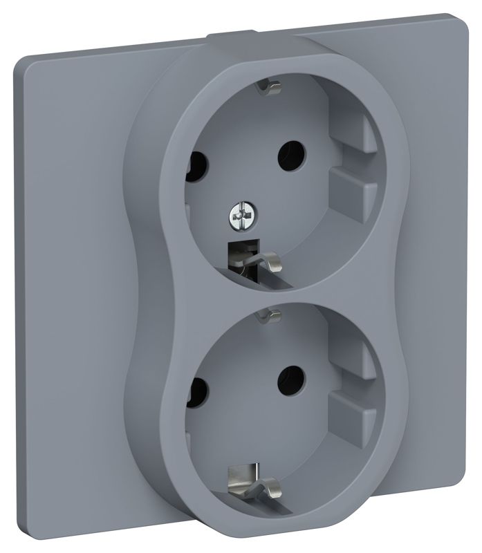 Розетка 2-м СП FLITE РС12-0-К-ФлМ 16А с заземл. без защ. шторок в сборе механизм маренго IEK FI-R21C-16-K35