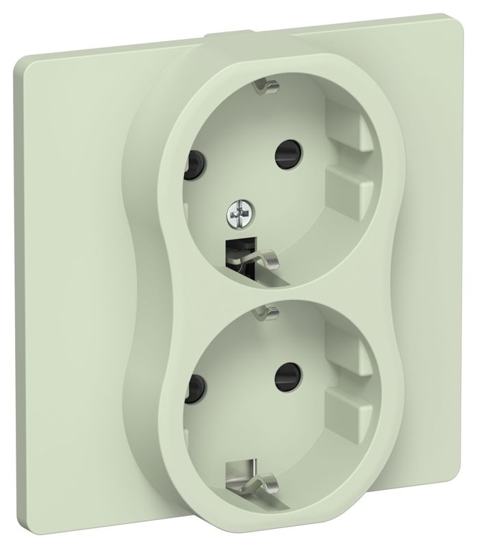 Розетка 2-м СП FLITE РСш12-0-К-ФлП 16А с заземл. с защ. шторками в сборе механизм панг IEK FI-R24C-16-K92