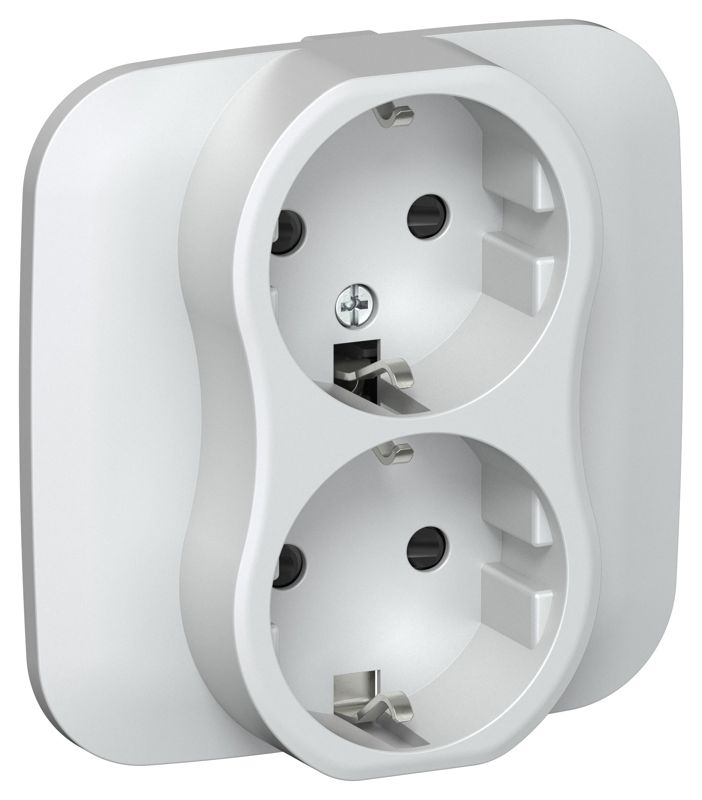 Розетка 2-м СП FLITE РСш12-1-А-ФлЖ 16А с заземл. с защ. шторками безвинтовое крепление в сборе механизм жемчуж. IEK FI-R24A-16-1-K36