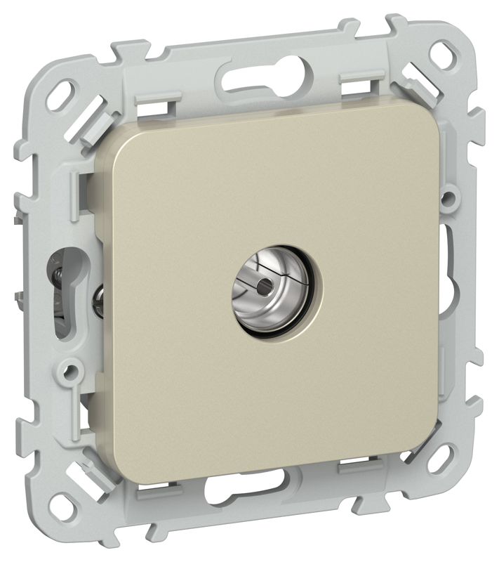 Розетка телевизионная оконечная СП FLITE РТВф-1-1-1-ФлШ тип F механизм шампань IEK FI-A10-O-K37