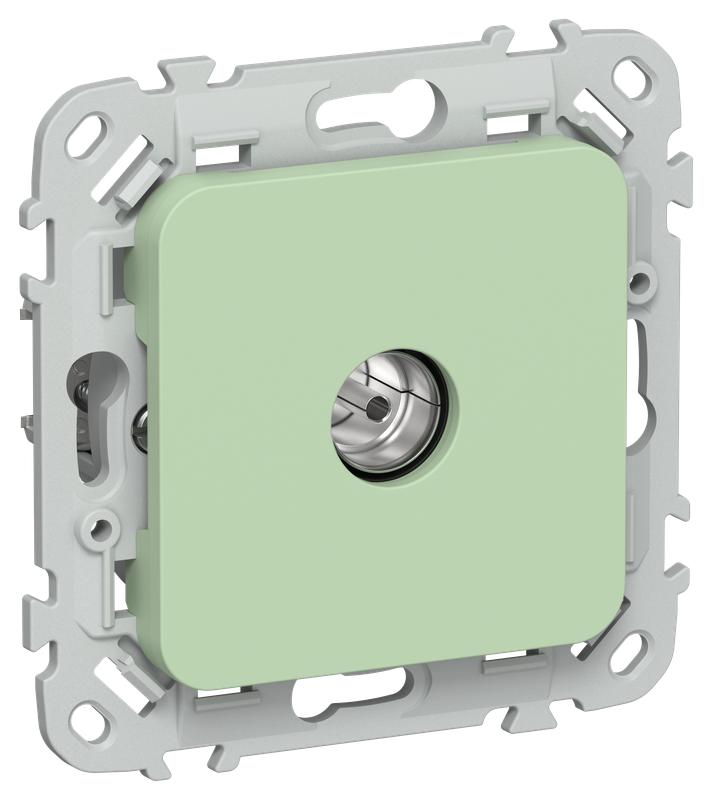 Розетка телевизионная оконечная СП FLITE РТВм-1-1-1-ФлФ тип M экранир. механизм фисташк. IEK FI-A13-O-K93