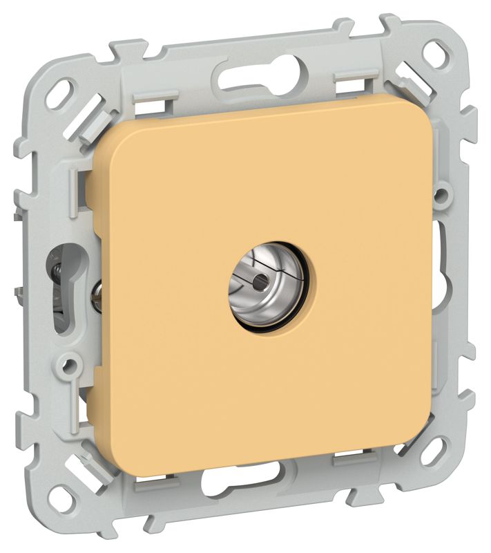 Розетка телевизионная проходная СП FLITE РТВм-1-1-2-ФлЗ тип M экранир. механизм золотарник IEK FI-A13-P-K90