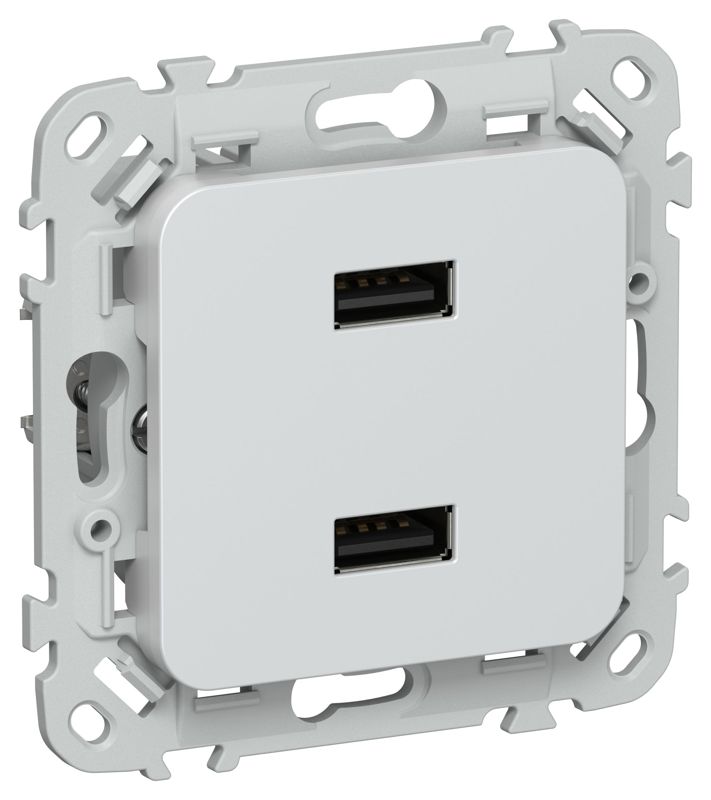 Розетка USB AA СП FLITE РЮ-2-ФлЖ 2.1А механизм жемчуж. IEK FI-U21-D31-K36