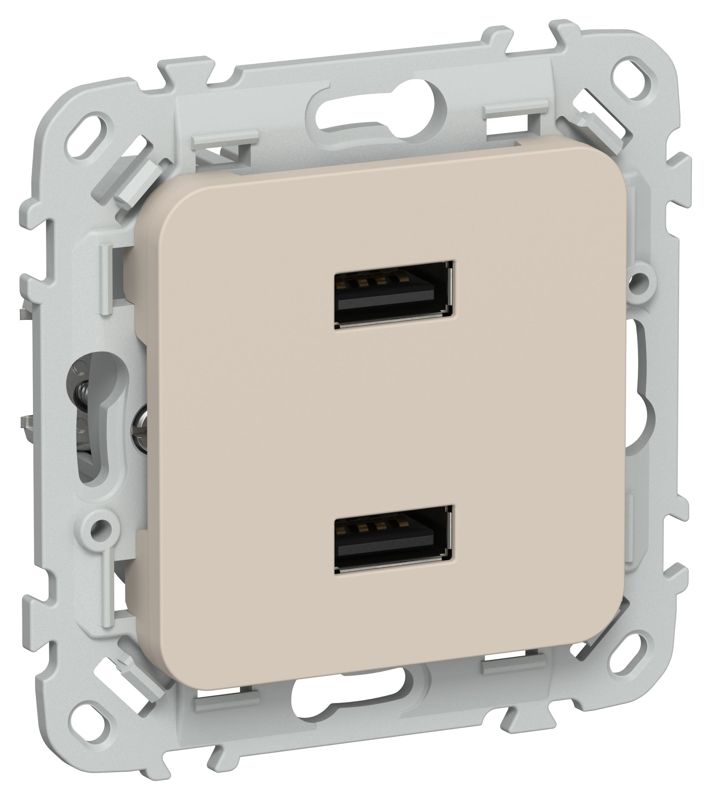 Розетка USB СП FLITE РЮ-2-ФлЛ AA 2.1А механизм льняной IEK FI-U21-D31-K88