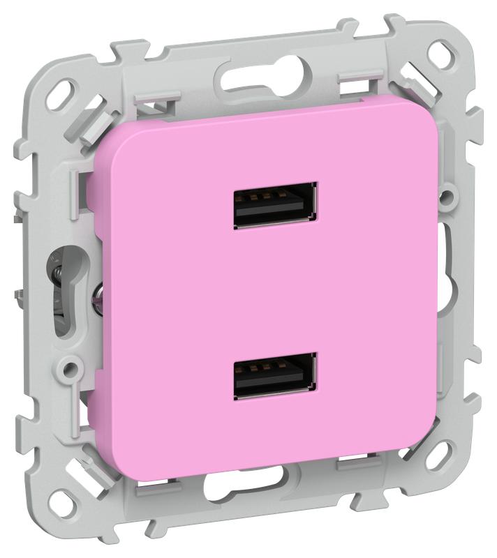 Розетка USB СП FLITE РЮ-2-ФлПр AA 2.1А механизм пурпур. IEK FI-U21-D31-K99