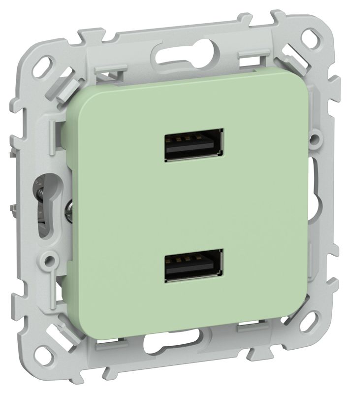 Розетка USB СП FLITE РЮ-2-ФлФ AA 2.1А механизм фисташк. IEK FI-U21-D31-K93