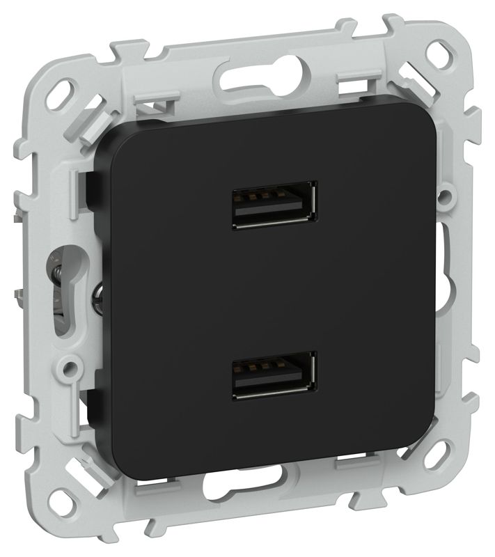 Розетка USB СП FLITE РЮ-2-ФлЧ AA 2.1А механизм черн. IEK FI-U21-D31-K02