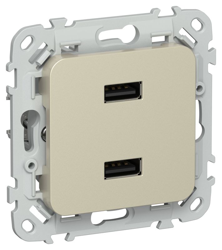 Розетка USB СП FLITE РЮ-2-ФлШ AA 2.1А механизм шампань IEK FI-U21-D31-K37