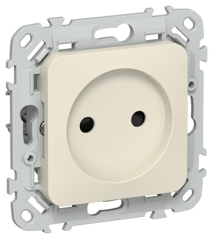 Розетка СП FLITE РСш01-0-ФлСл 10А без заземл. с защ. шторками механизм сливочный IEK FI-R13-10-K86