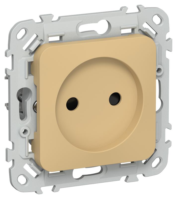 Розетка СП FLITE РСш01-0-ФлШм 10А без заземл. с защ. шторками механизм шамуа IEK FI-R13-10-K89