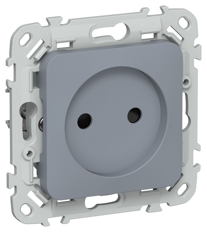 Розетка СП FLITE РСш01-1-ФлМ 10А без заземл. с защ. шторками безвинтовое крепление механизм маренго IEK FI-R13-10-1-K35
