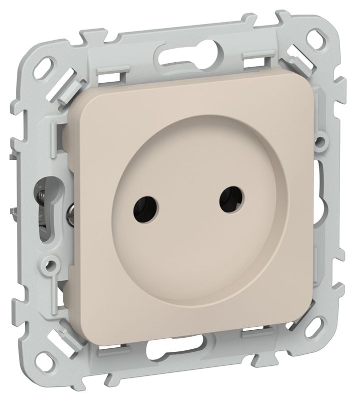 Розетка СП FLITE РС01-0-ФлЛ 10А без заземл. без защ. шторок механизм льняной IEK FI-R10-10-K88