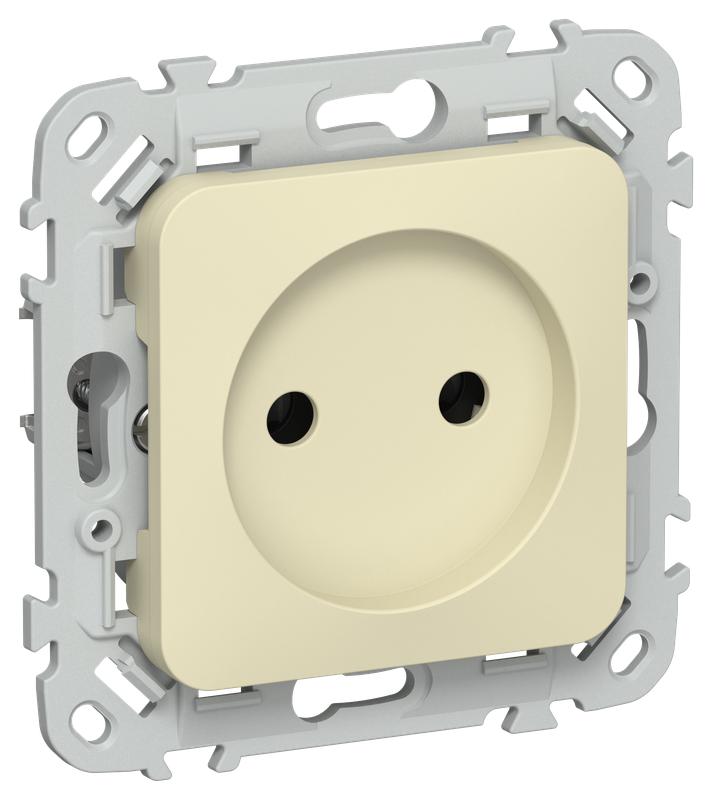 Розетка СП FLITE РС01-1-ФлН 10А без заземл. без защ. шторок безвинтовое крепление механизм навахо IEK FI-R10-10-1-K87