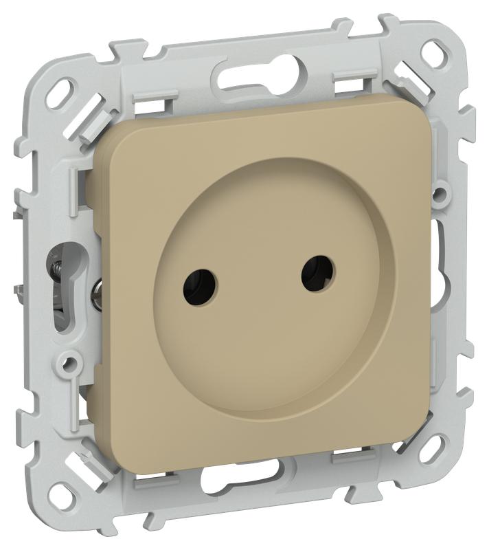 Розетка СП FLITE РС01-1-ФлХ 10А без заземл. без защ. шторок безвинтовое крепление механизм хаки IEK FI-R10-10-1-K59