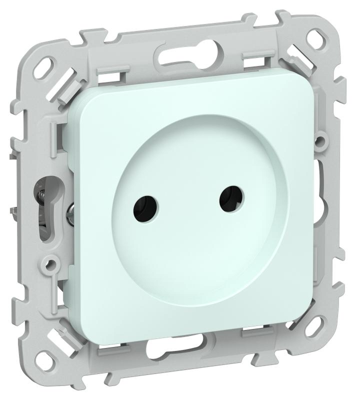 Розетка СП FLITE РС01-1-ФлХЛ 10А без заземл. без защ. шторок безвинтовое крепление механизм холод. лед IEK FI-R10-10-1-K94